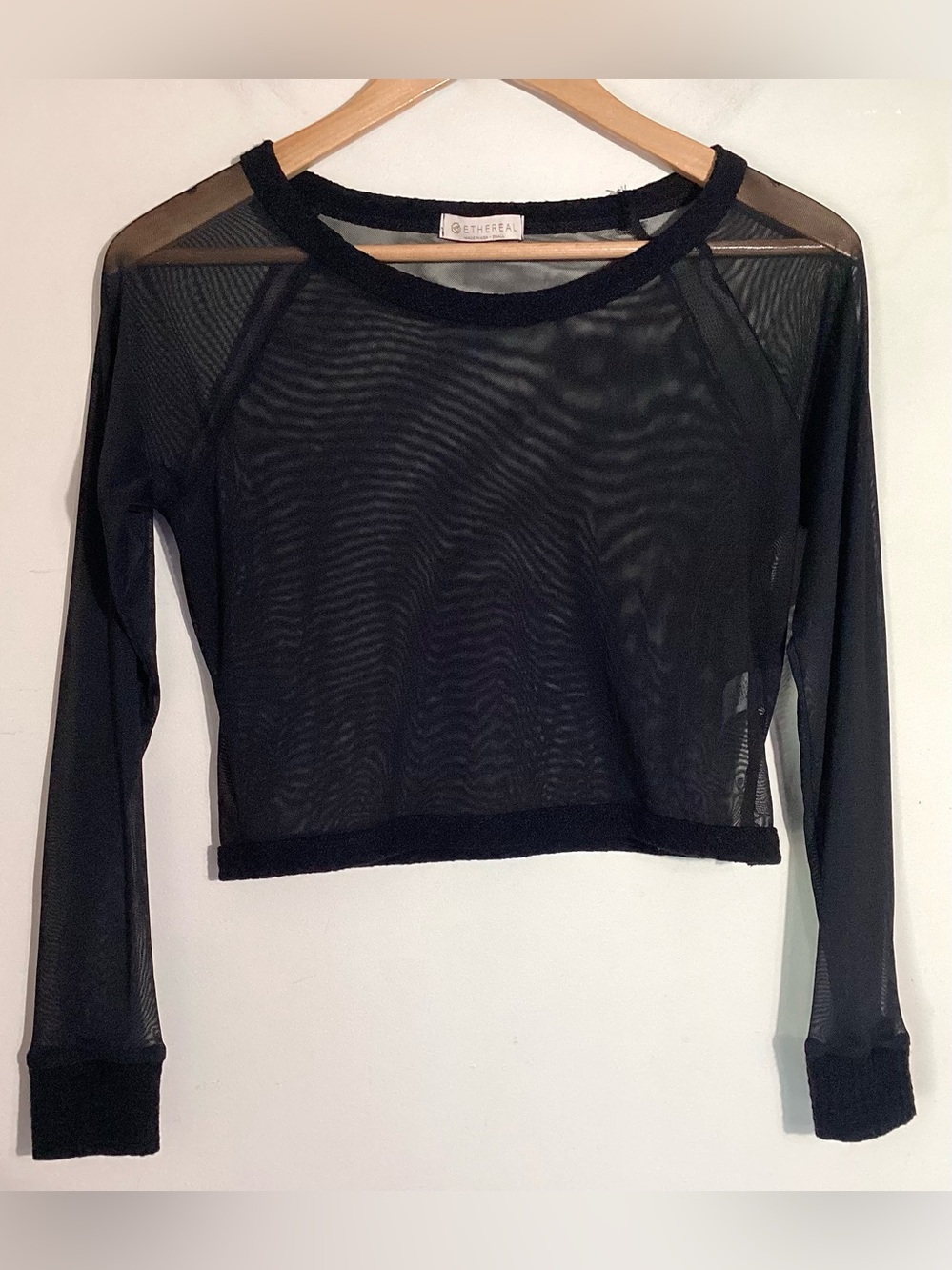 Ethereal Sheer Mesh Crop Top USA Made Size S